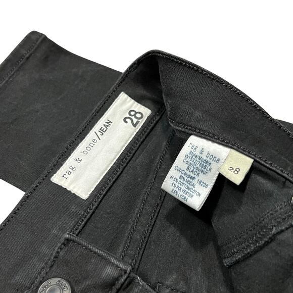 Rag & Bone 10 Inch Skinny Black Stretch Denim Hi Rise Jeans Womens Size 28 30 - Picture 10 of 10